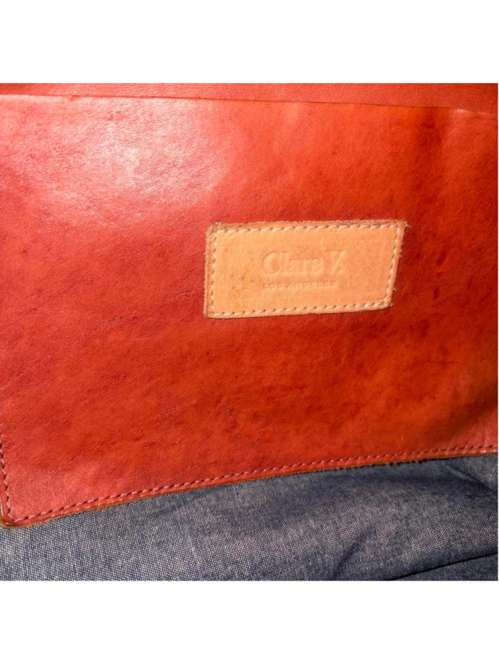 #clareV simple tote in Brown leather - Picture 4 of 8